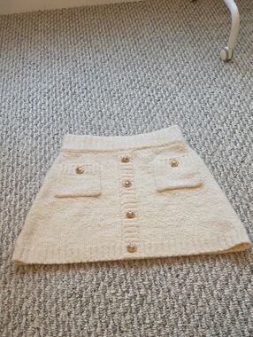 Cara Cara Kelsey Bouclé Button Mini Skirt Size M $425